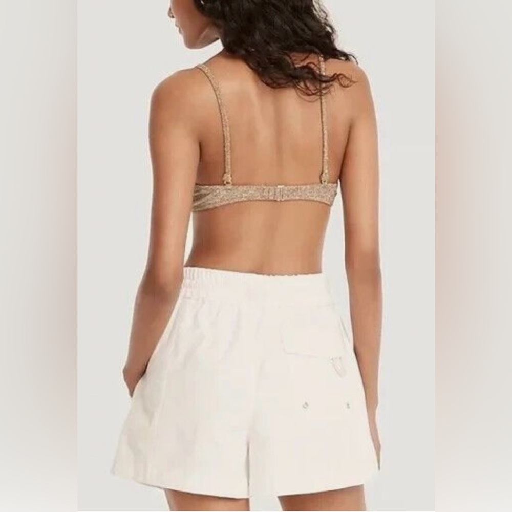 NWT J Crew Women’s Swim Paddle Shorts Elasticated Drawstring Waist - White - M